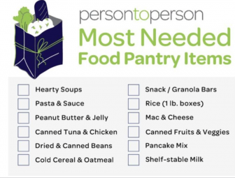 Most Needed Pantry Items Person to Person list